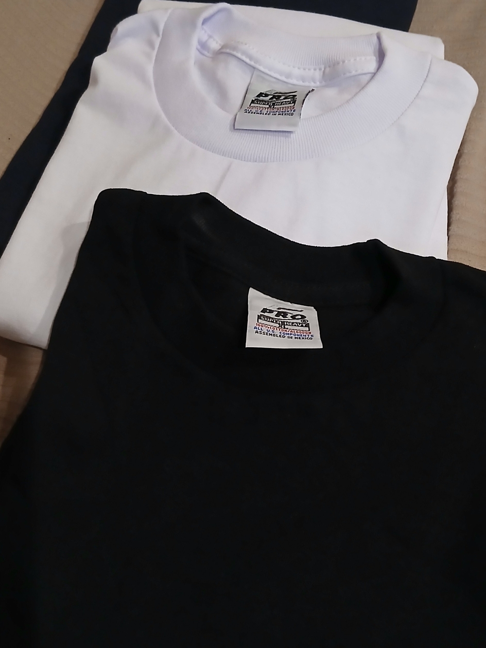 Kid's Crew Neck T-Shirts - Black & White & Navy 5 Pro Super Havy Xl Youth.